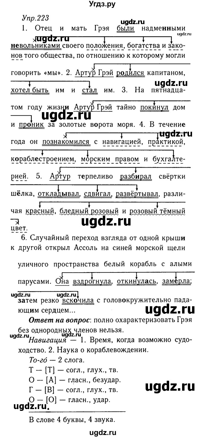ГДЗ (Решебник №3) по русскому языку 8 класс Т.А. Ладыженская / упражнение номер / 223