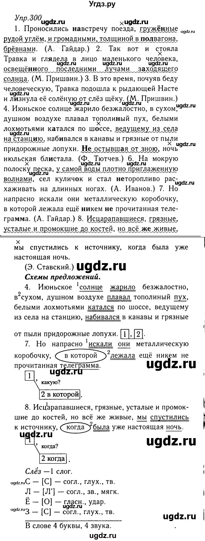 ГДЗ (Решебник №3) по русскому языку 8 класс Т.А. Ладыженская / упражнение номер / 300