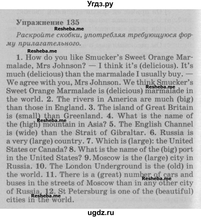 ГДЗ (Учебник) по английскому языку 5 класс (грамматика: сборник упражнений) Голицынский Ю.Б. / упражнение номер / 135