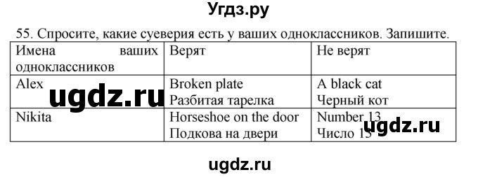 ГДЗ (Решебник №1 2008) по английскому языку 7 класс (Enjoy English) М.З. Биболетова / unit 1 / упражнение / 55