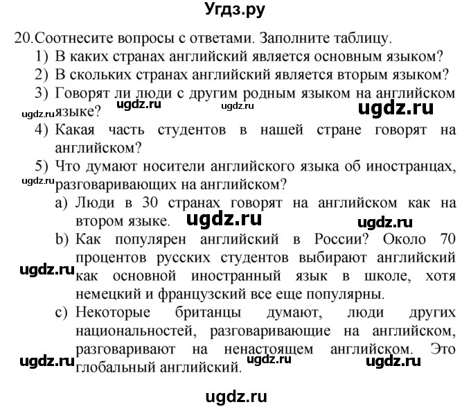 ГДЗ (Решебник №1 2008) по английскому языку 7 класс (Enjoy English) М.З. Биболетова / unit 2 / упражнение / 20