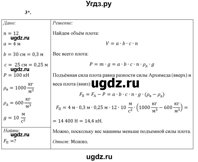 ГДЗ (Решебник к учебнику 2021 (Просвещение)) по физике 7 класс А.В. Перышкин / § 49 / упражнение 31 (2021) / 3