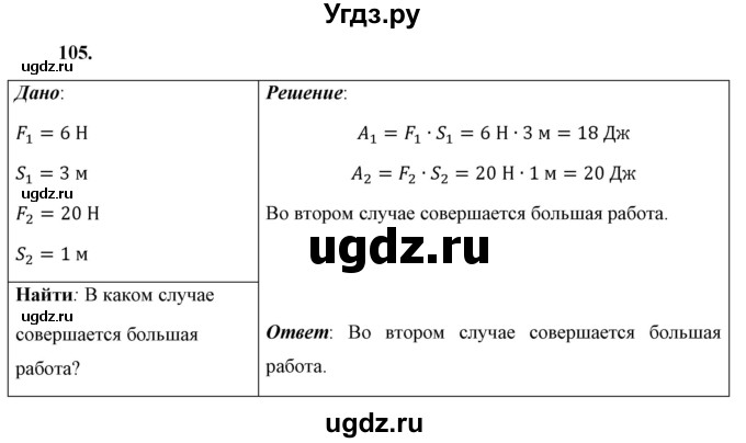 ГДЗ (Решебник к учебнику 2021 (Просвещение)) по физике 7 класс А.В. Перышкин / задача / 105