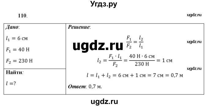 ГДЗ (Решебник к учебнику 2021 (Просвещение)) по физике 7 класс А.В. Перышкин / задача / 110