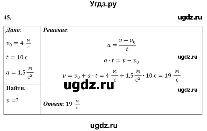 ГДЗ (Решебник к учебнику 2021 (Просвещение)) по физике 7 класс А.В. Перышкин / задача / 45