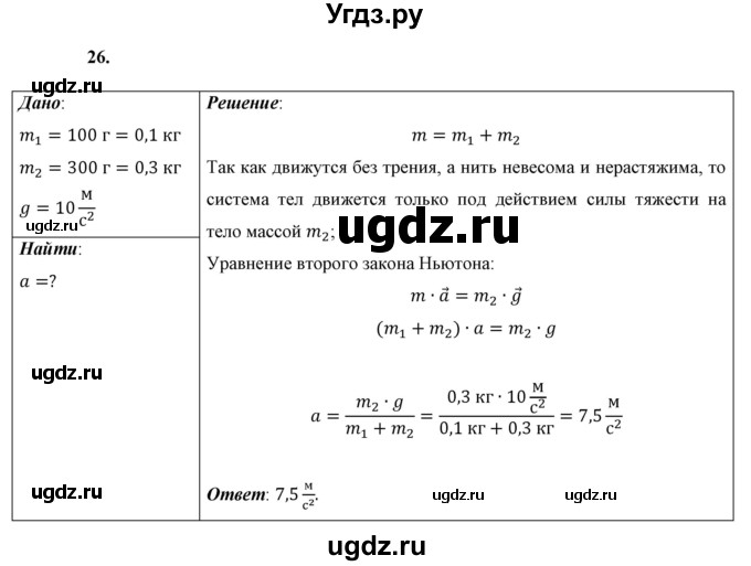 ГДЗ (Решебник к учебнику 2021 (Просвещение)) по физике 9 класс Перышкин А.В. / задача / 26