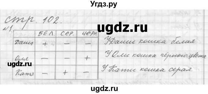 ГДЗ (Решебник №1 к учебнику 2016) по математике 1 класс М.И. Моро / часть 1 / страница / 102