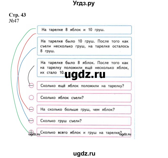 ГДЗ (Решебник №1 к тетради 2016) по математике 2 класс (рабочая тетрадь) Моро М. И. / часть 1 / 43