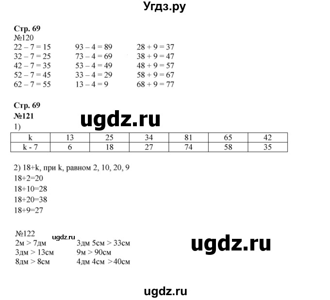 ГДЗ (Решебник к тетради 2023) по математике 2 класс (рабочая тетрадь) Моро М. И. / часть 1 / 69