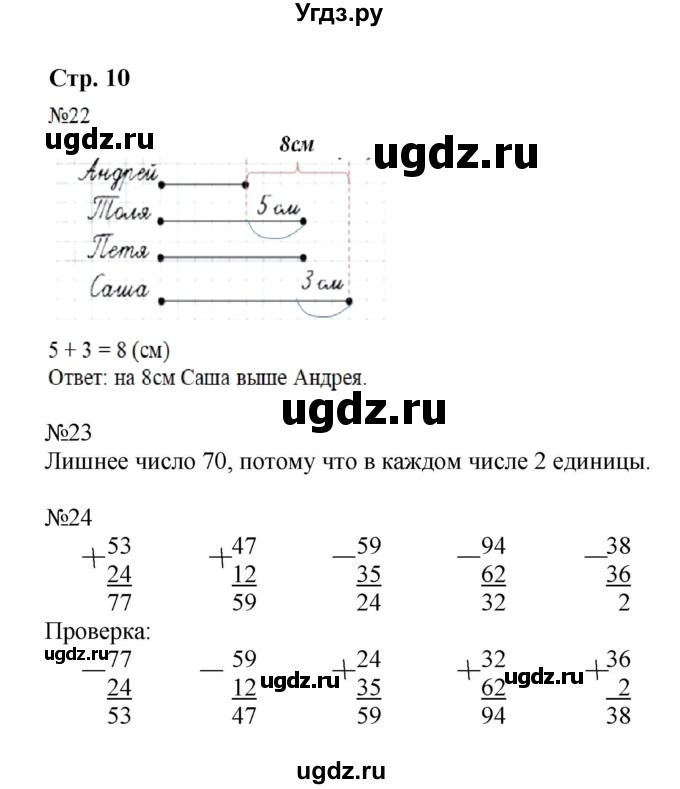 ГДЗ (Решебник №1 к тетради 2016) по математике 2 класс (рабочая тетрадь) Моро М. И. / часть 2 / 10