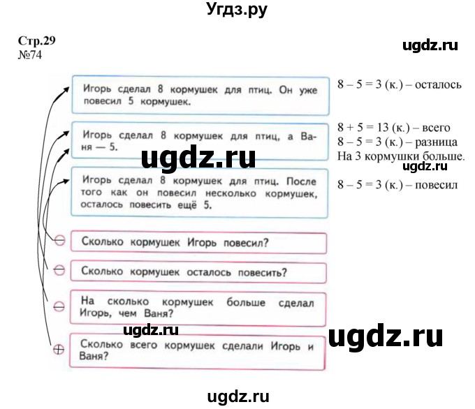 ГДЗ (Решебник №1 к тетради 2016) по математике 2 класс (рабочая тетрадь) Моро М. И. / часть 2 / 29