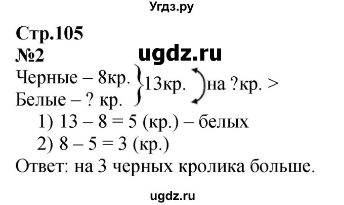 ГДЗ (Решебник к учебнику 2023) по математике 2 класс М.И. Моро / часть 1 / страница 105 / 2