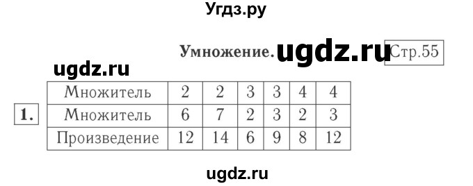 ГДЗ (Решебник №2 к учебнику 2015) по математике 2 класс М.И. Моро / часть 2 / страница 53 (55) / 1