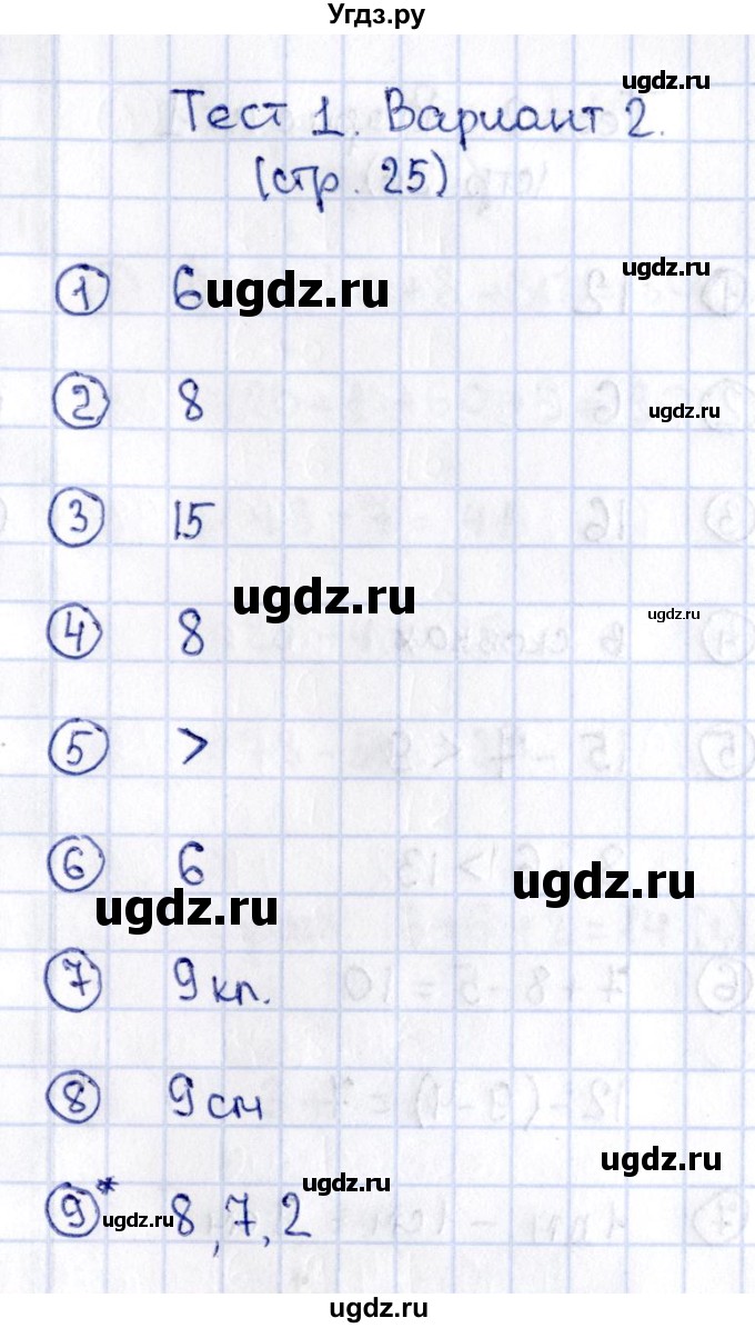 ГДЗ (Решебник №3) по математике 2 класс (проверочные работы) Волкова С.И. / страницы / 25