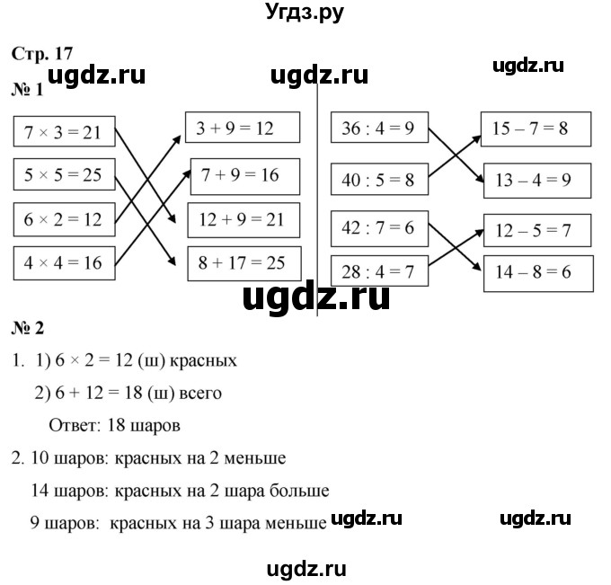 ГДЗ (Решебник к тетради 2023) по математике 3 класс (рабочая тетрадь) Моро М.И. / часть 1. страница / 17