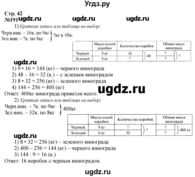ГДЗ (Решебник к учебнику 2023) по математике 4 класс М.И. Моро / часть 1 / упражнение / 191