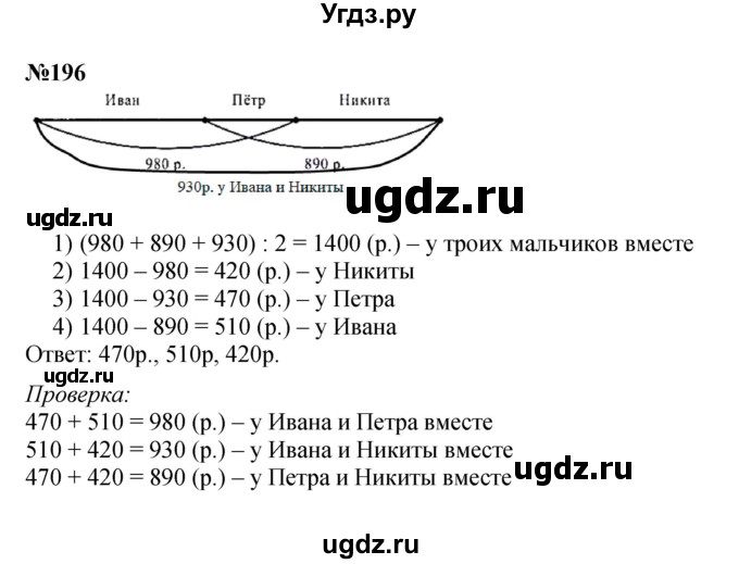 ГДЗ (Решебник к учебнику 2023) по математике 4 класс М.И. Моро / часть 2 / упражнение / 196