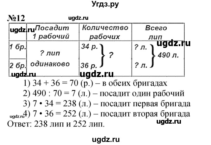 ГДЗ (Решебник к учебнику 2023) по математике 4 класс М.И. Моро / часть 2 / итоговое повторение всего изученного / задача / 12
