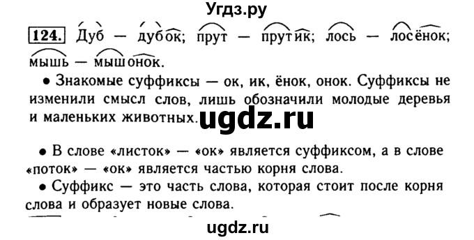 ГДЗ (Решебник №2) по русскому языку 2 класс Р.Н. Бунеев / упражнение / 124