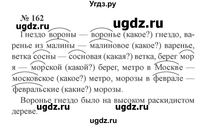 ГДЗ (Решебник №2) по русскому языку 2 класс В.П. Канакина / часть 2 / номер / 162