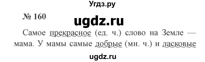 ГДЗ (Решебник №2) по русскому языку 2 класс В.П. Канакина / часть 2 / номер / 160