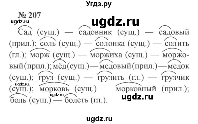ГДЗ (Решебник №2) по русскому языку 2 класс В.П. Канакина / часть 2 / номер / 207