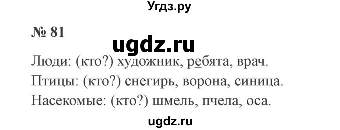 ГДЗ (Решебник №2) по русскому языку 2 класс В.П. Канакина / часть 2 / номер / 81