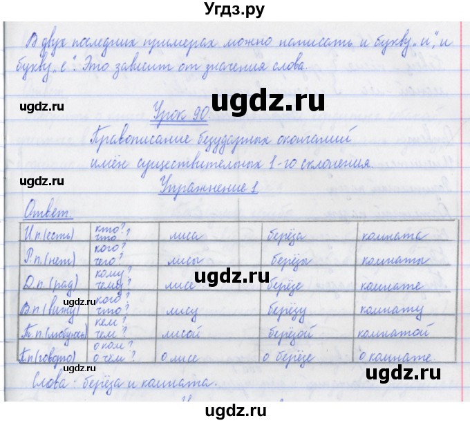 ГДЗ (Решебник №1) по русскому языку 3 класс (рабочая тетрадь (пишем грамотно)) Кузнецова М.И. / часть 2. страница / 9(продолжение 2)