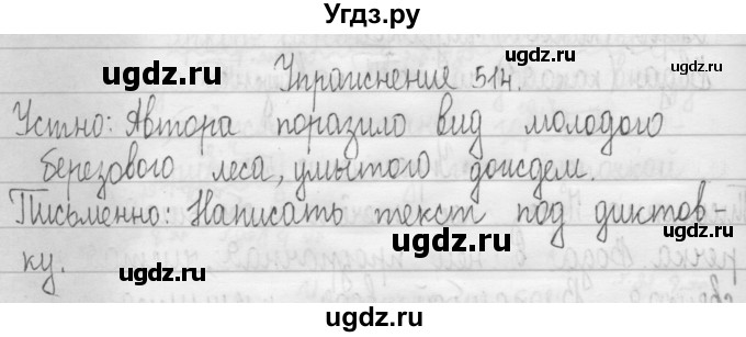 ГДЗ (Решебник) по русскому языку 3 класс Т.Г. Рамзаева / упражнение номер / 514