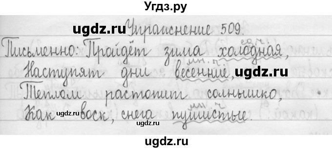 ГДЗ (Решебник) по русскому языку 3 класс Т.Г. Рамзаева / упражнение номер / 509