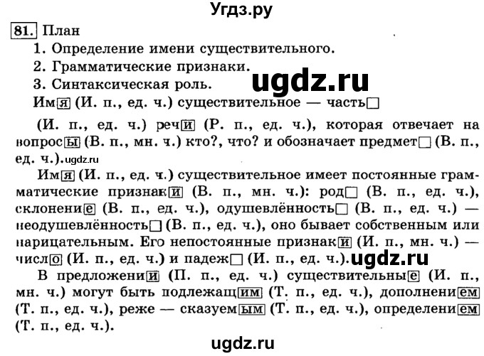 ГДЗ (Решебник №2) по русскому языку 3 класс Л.Ф. Климанова / часть 2 / упражнение / 81