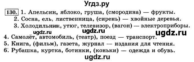 ГДЗ (Решебник №2) по русскому языку 3 класс Л.Ф. Климанова / часть 1 / упражнение / 130