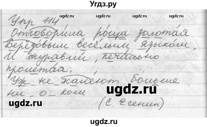 ГДЗ (Решебник №1) по русскому языку 3 класс Р.Н. Бунеев / упражнение / 114