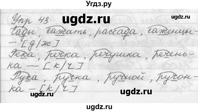 ГДЗ (Решебник №1) по русскому языку 3 класс Р.Н. Бунеев / упражнение / 43