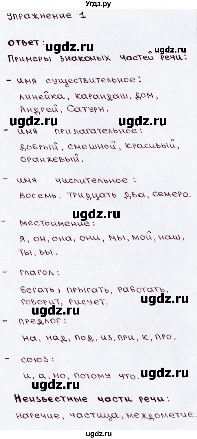 ГДЗ (Решебник №3) по русскому языку 3 класс В.П. Канакина / часть 2 / упражнение / 1