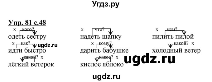 ГДЗ (Решебник №1) по русскому языку 3 класс В.П. Канакина / часть 1 / упражнение / 81