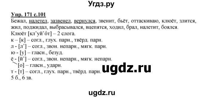 ГДЗ (Решебник №1) по русскому языку 3 класс В.П. Канакина / часть 2 / упражнение / 171