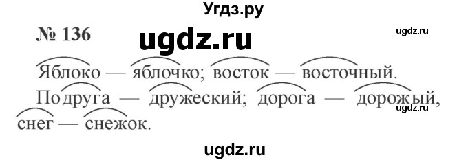 ГДЗ (Решебник №2) по русскому языку 3 класс В.П. Канакина / часть 1 / упражнение / 136