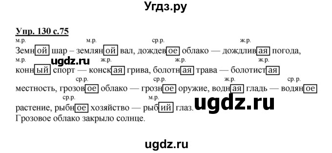 ГДЗ (Решебник №1) по русскому языку 3 класс В.П. Канакина / часть 2 / упражнение / 130