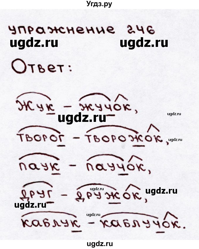 ГДЗ (Решебник №3) по русскому языку 3 класс В.П. Канакина / часть 1 / упражнение / 246