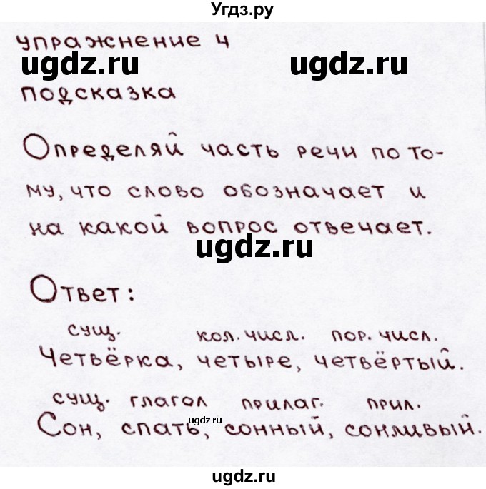 ГДЗ (Решебник №3) по русскому языку 3 класс В.П. Канакина / часть 1 / проверь себя / стр. 71 / 4