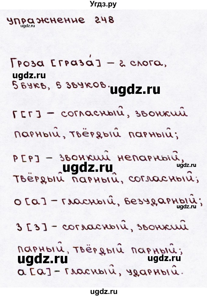 ГДЗ (Решебник №3) по русскому языку 3 класс В.П. Канакина / часть 2 / упражнение / 248(продолжение 3)