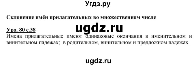 ГДЗ (Решебник №1) по русскому языку 4 класс В.П. Канакина / часть 2 / упражнение / 80