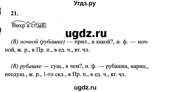 ГДЗ (Решебник №2) по русскому языку 4 класс В.П. Канакина / часть 2 / упражнение / 21