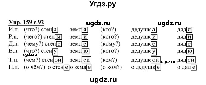 ГДЗ (Решебник №1) по русскому языку 4 класс В.П. Канакина / часть 1 / упражнение / 159