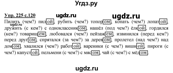 ГДЗ (Решебник №1) по русскому языку 4 класс В.П. Канакина / часть 1 / упражнение / 225