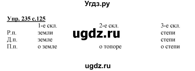 ГДЗ (Решебник №1) по русскому языку 4 класс В.П. Канакина / часть 1 / упражнение / 235