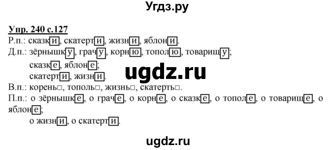 ГДЗ (Решебник №1) по русскому языку 4 класс В.П. Канакина / часть 1 / упражнение / 240