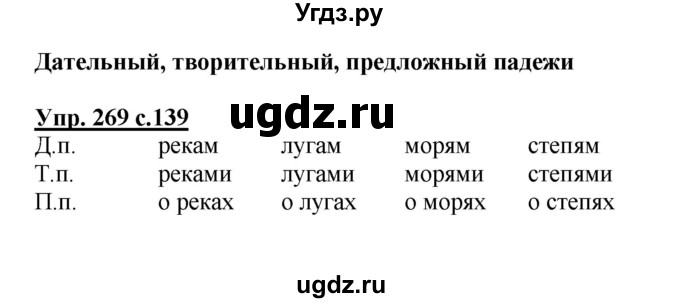 ГДЗ (Решебник №1) по русскому языку 4 класс В.П. Канакина / часть 1 / упражнение / 269