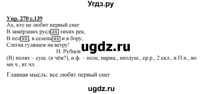 ГДЗ (Решебник №1) по русскому языку 4 класс В.П. Канакина / часть 1 / упражнение / 270
